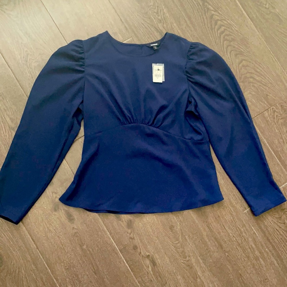Express Blouse dark blue Size M NWT